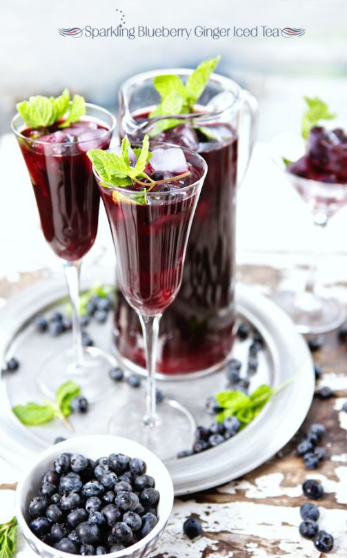 10 Refreshing Flavored Ice Tea Recipes - Blueberry Iced Tea