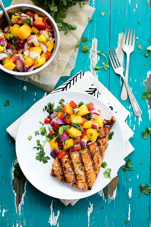 Grilled Salmon with Mango Salsa