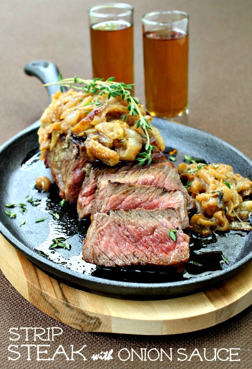 Strip Steak with Onion Sauce