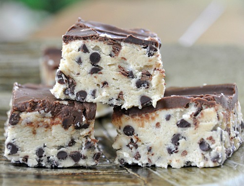 10 Scrumptious No-Bake Desserts- Chocolate Chip Cookie Dough Bars