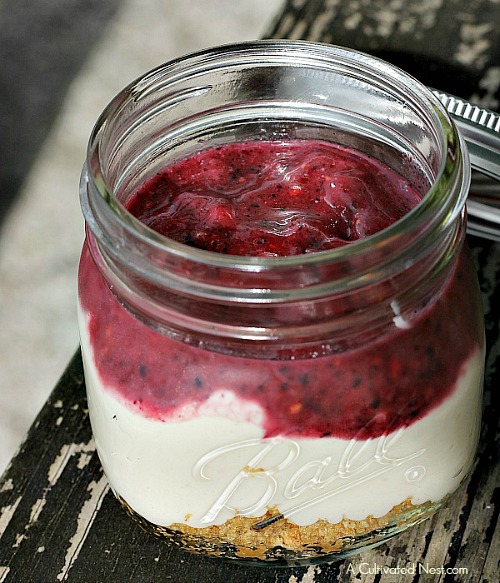 10 Scrumptious No-Bake Desserts- Mini Lemon Berry Cheesecake In A Jar