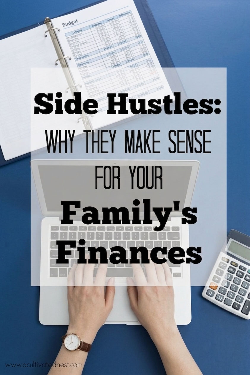 Side Hustles: Why They Make Sense For Your Family's Finances- Hustling for your family’s finances doesn’t always mean working an exhausting second night job! You can get creative and make a major impact on your budget right from home. From master couponing and clever DIY projects to selling unused items for extra cash, learn how to stay motivated, avoid burnout, and get the whole family on board with your financial goals. | #FinancialGoals #SaveMoney #FrugalLiving #MoneyHacks #ACultivatedNest Side Hustles: Why They Make Sense For Your Family's Finances- Hustling for your family’s finances doesn’t always mean working an exhausting second night job! You can get creative and make a major impact on your budget right from home. From master couponing and clever DIY projects to selling unused items for extra cash, learn how to stay motivated, avoid burnout, and get the whole family on board with your financial goals. | #FinancialGoals #SaveMoney #FrugalLiving #MoneyHacks #ACultivatedNest