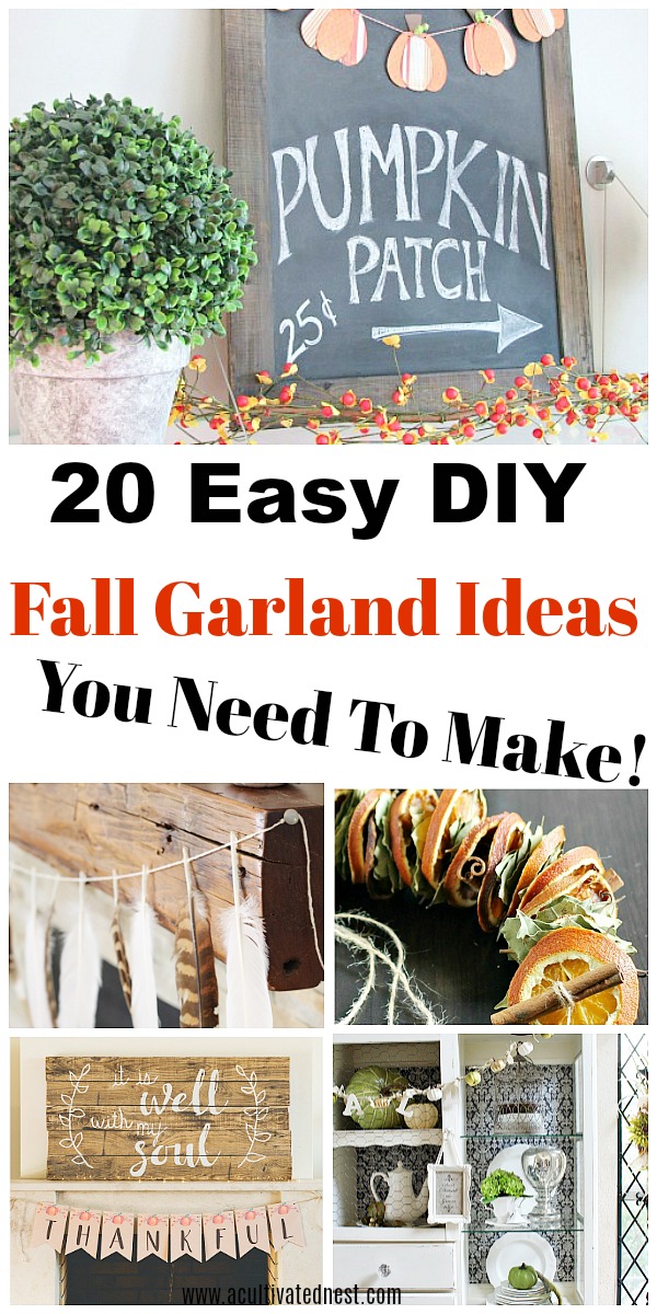 Easy DIY Fall Garland Ideas - All Kinds of DIY Fall Garlands - From mini pumpkin garlands, washi tape garlands, leaf garlands, crochet garlands and more, these garlands will add a festive flair to your home! Easy fall crafts, DIY home decor projects, fall DIY projects, fall decorating ideas #acultivatednest #falldecor #DIYhomedecor #diy #fall