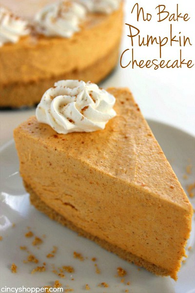 No-Bake Pumpkin Cheesecake- Not only are pumpkins full of healthy nutrients, but they're also really tasty! This fall, try some of these pumpkin dessert recipes! | #dessert #pumpkin #recipes #pumpkinRecipes #ACultivatedNest