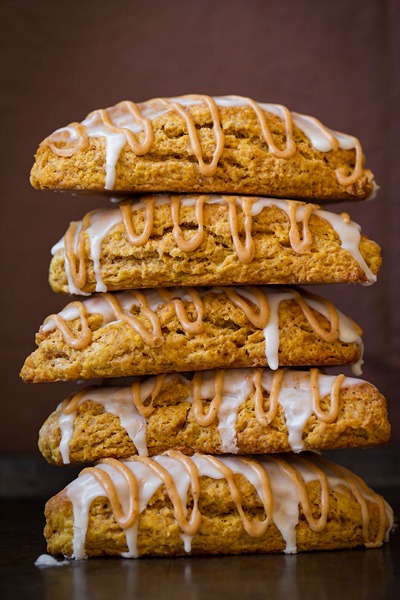 Pumpkin Scones- Not only are pumpkins full of healthy nutrients, but they're also really tasty! This fall, try some of these pumpkin dessert recipes! | #dessert #pumpkin #recipes #pumpkinRecipes #ACultivatedNest