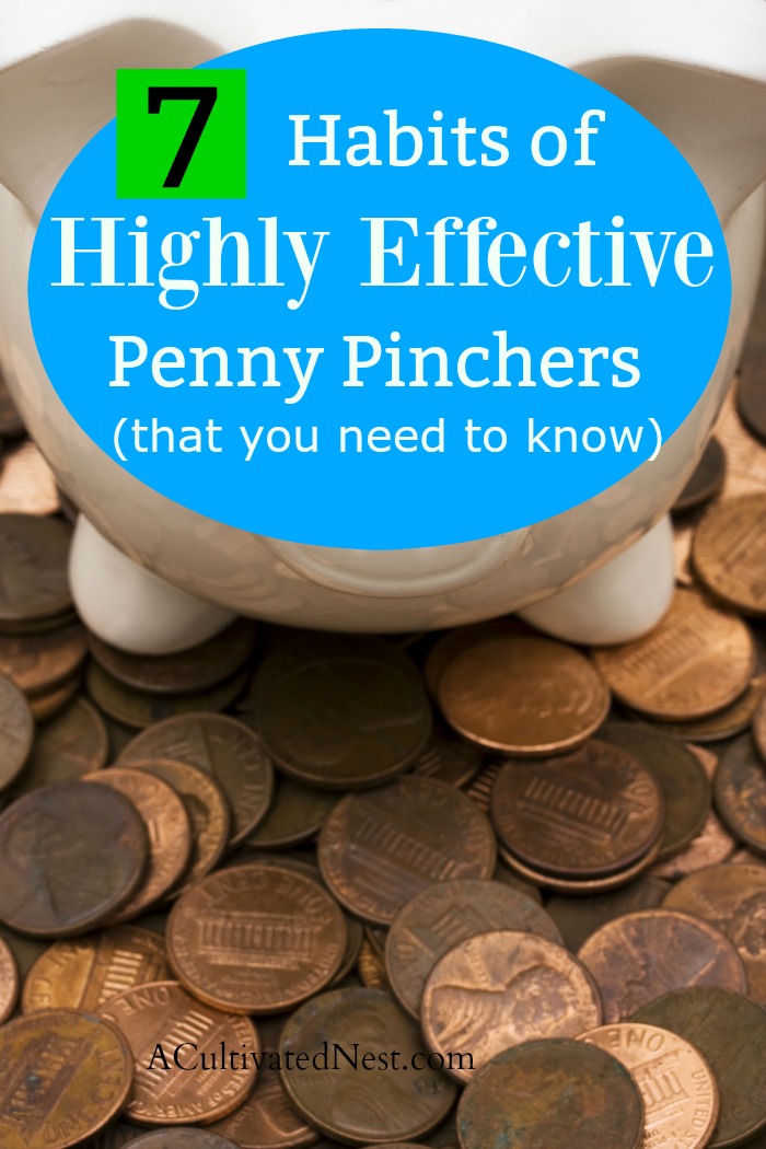 7 Habits of Highly Effective Penny Pinchers - Penny Pinchers achieve their frugal lifestyle by developing habits that save them money and help them live beneath their means. What are these habits exactly? #frugal #thrifty #frugalliving