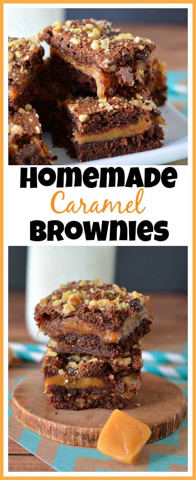 If you love chocolate and caramel, then you'll love them together in these caramel brownies! The caramel is so gooey and delicious warm from the oven!