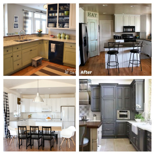 20 DIY Painted Kitchen Cabinet Ideas- If you want to renovate your kitchen on a budget, you'll love these DIY painted kitchen cabinet ideas! | how to paint kitchen cabinets, #DIY #kitchens #diyProjects #kitchenRenovation #ACultivatedNest