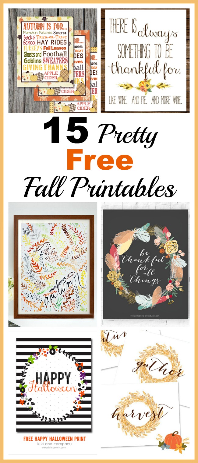 15 Pretty Free Fall Printables