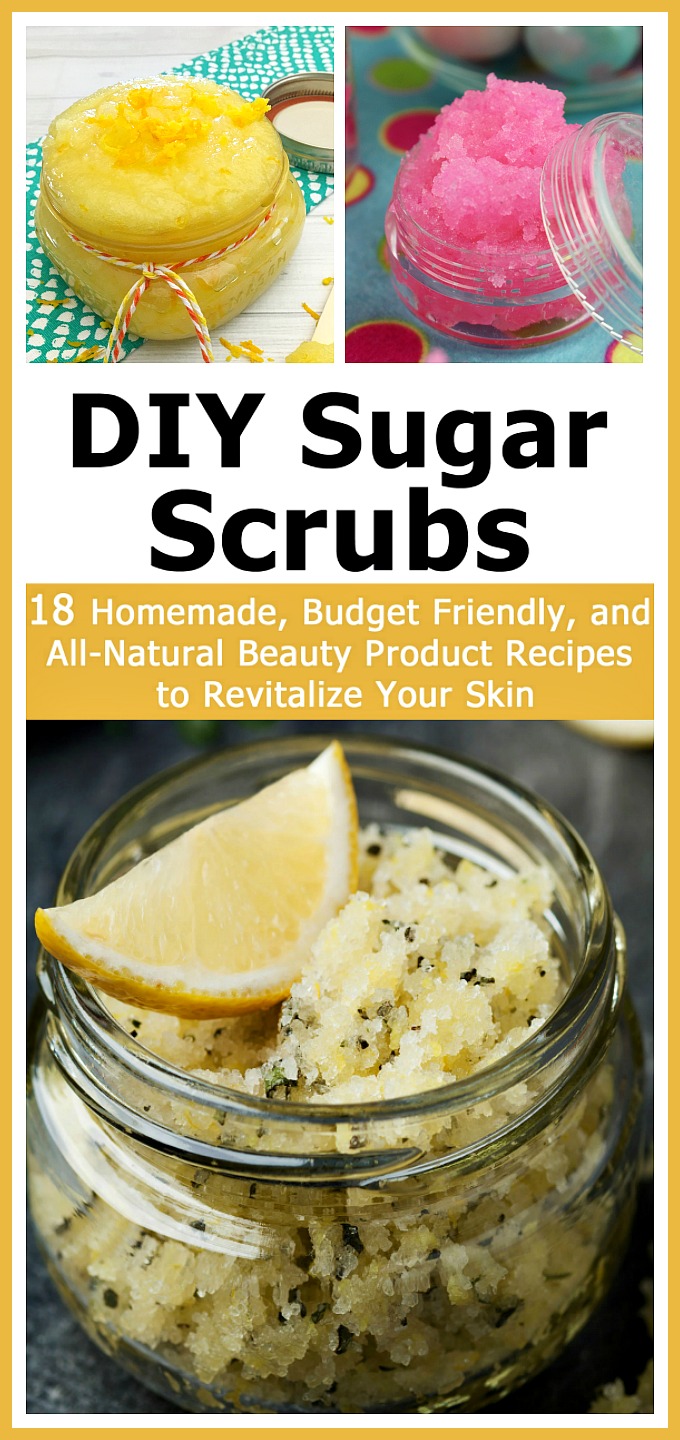 18 DIY Sugar Scrubs- Finding all-natural and affordable beauty products in stores can be difficult. So why not make your own? Making your own DIY sugar scrubs is both easy and inexpensive, and they make wonderful homemade gifts!