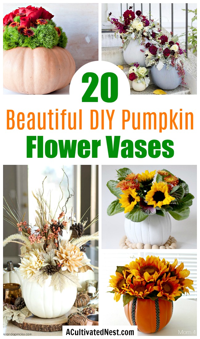 20 Beautiful DIY Pumpkin Flower Vases