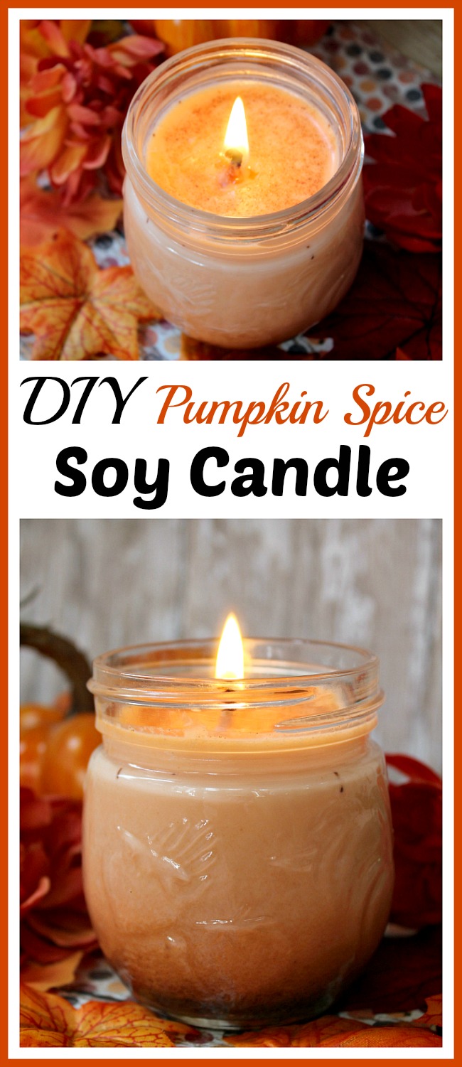 Want a lovely fall scented candle for your home? Skip the expensive brands and the dangerous paraffin and make this DIY pumpkin spice soy candle!