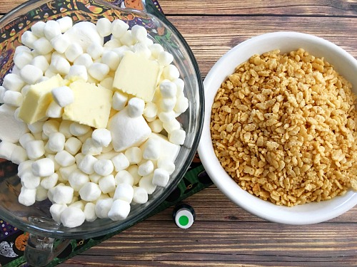 These Frankenstein Rice Krispie Treats are easy and delicious Halloween party desserts! They're also fun treats to make with kids!