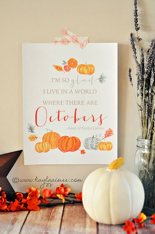 20 Pretty Free Fall Printables- A fun and frugal way to update your home's décor for fall is with free printables! This set even includes Thanksgiving and Halloween free printables, too! | #fall #Halloween #Thanksgiving #freePrintables #ACultivatedNest