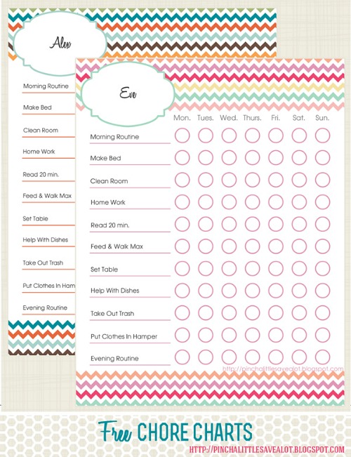 15 Free Printable Kids Chore Charts- If you're having trouble motivating your kids to do their chores, why not try giving them one of these free printable chore charts for kids! | #freePrintable #printables #choreCharts #kidsChores #ACultivatedNest