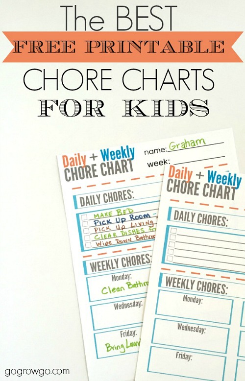 Weekly Chore Chart For Kids 