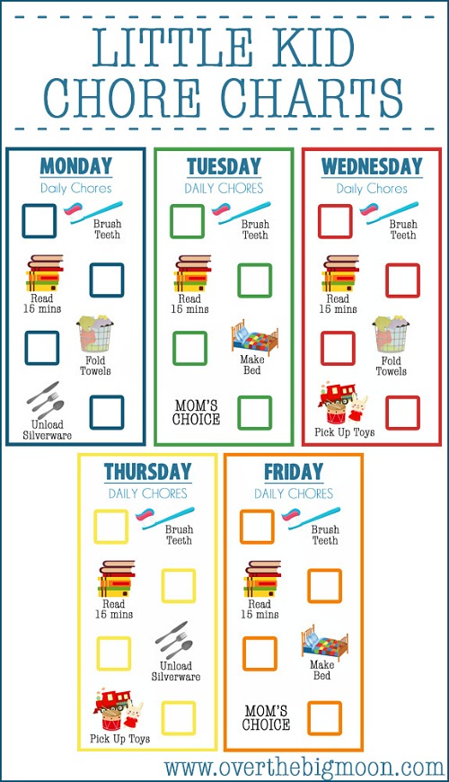 15 Free Printable Kids Chore Charts- If you're having trouble motivating your kids to do their chores, why not try giving them one of these free printable chore charts for kids! | #freePrintable #printables #choreCharts #kidsChores #ACultivatedNest