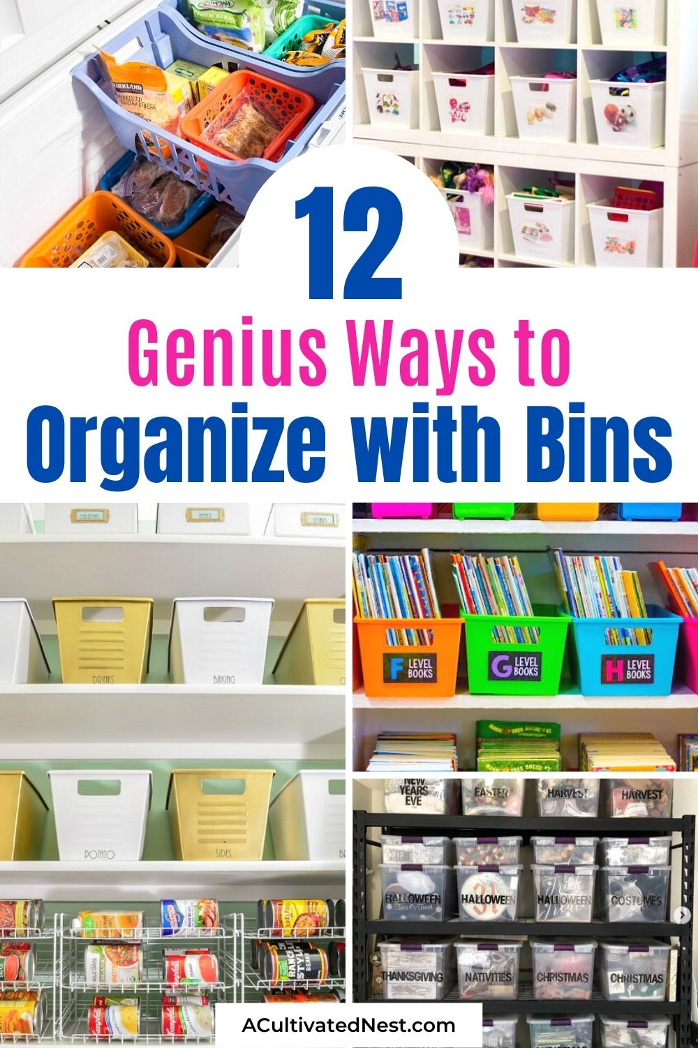 12 Clever Ways to Organize Your Home with Bins- If you want to make your home neat and tidy on a budget, you should try bins! Here are some great examples of home organization using bins to get you inspired! | #organization #organizingTips #homeOrganizing #organize #ACultivatedNest