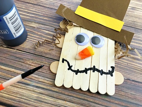 Scarecrow Popsicle Stick Craft for Kids- Fall Kids Craft- A Cultivated Nest