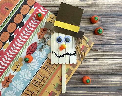 Scarecrow Popsicle Stick Craft for Kids- Fall Kids Craft- A Cultivated Nest