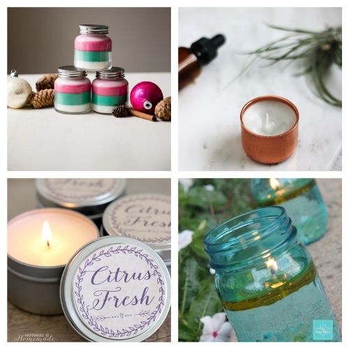 20 Beautiful Homemade Candles- DIY candles make great homemade gifts for family and friends! These DIY candle tutorials are easy, inexpensive, and a lot of fun! | how to make candles, DIY gift ideas, homemade gift ideas, #diyCandles #DIY #candles #crafts #ACultivatedNest