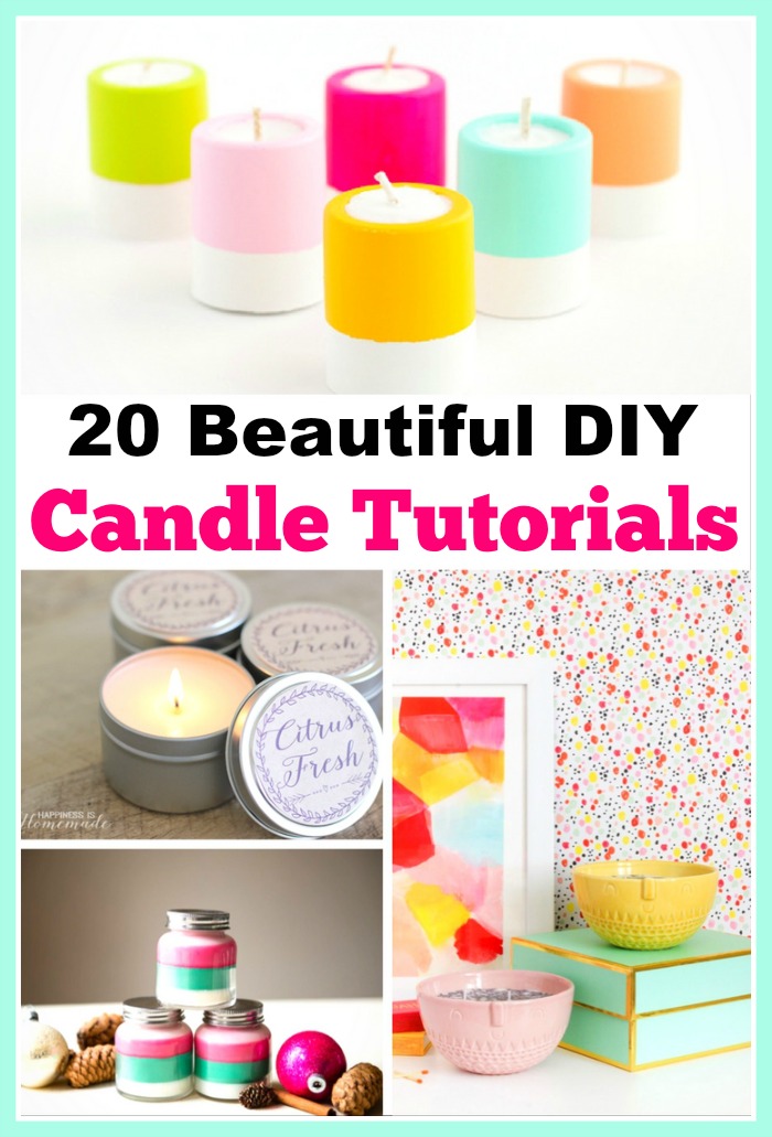 20 Beautiful DIY Candle Tutorials- Here are 20 DIY Candle Tutorials that are beautiful and very easy and inexpensive to make. These make fabulous gifts! | #diyGift #candles #craft #DIY #ACultivatedNest