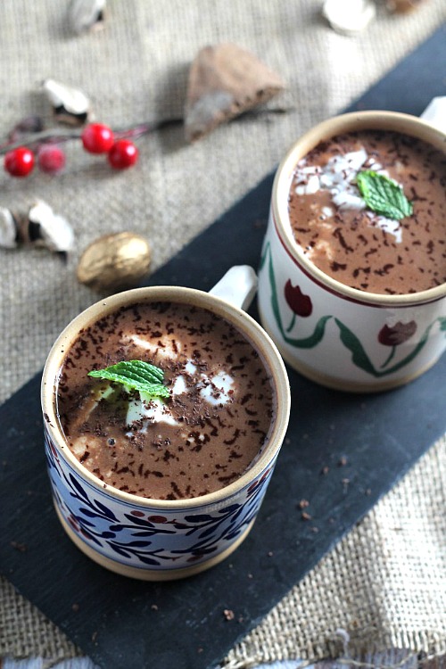 15 Delicious Homemade Hot Cocoas- Tired of plain hot chocolate? Then you need to give one of these delicious homemade hot chocolate recipes a try! There are so many tasty ways to make hot cocoa at home! | #drinkRecipes #hotChocolateRecipes #hotCocoa #hotDrinkRecipes #ACultivatedNest