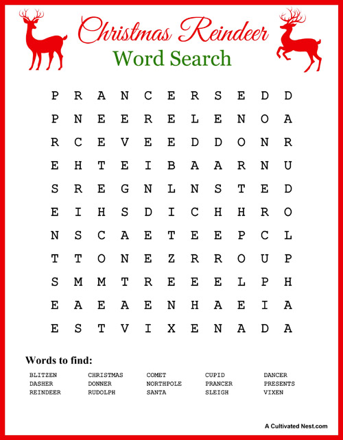 Free Christmas Word Search Printable for Kids and Adults