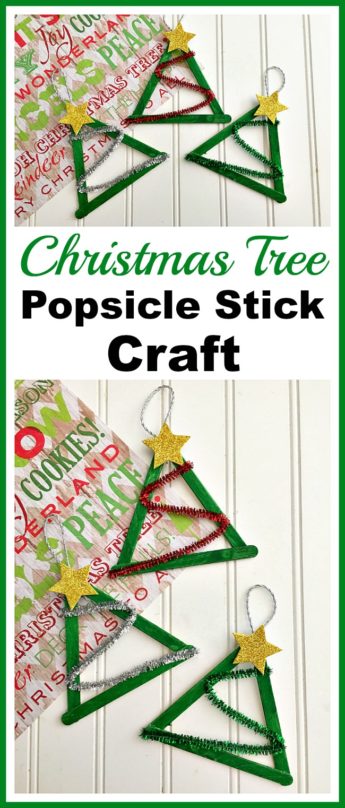 Christmas Tree Popsicle Stick Craft- DIY Christmas Ornament