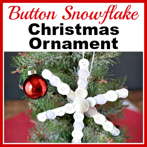 Popsicle Stick Button Sneeuwvlok- Zelfgemaakte Kerstboomornament