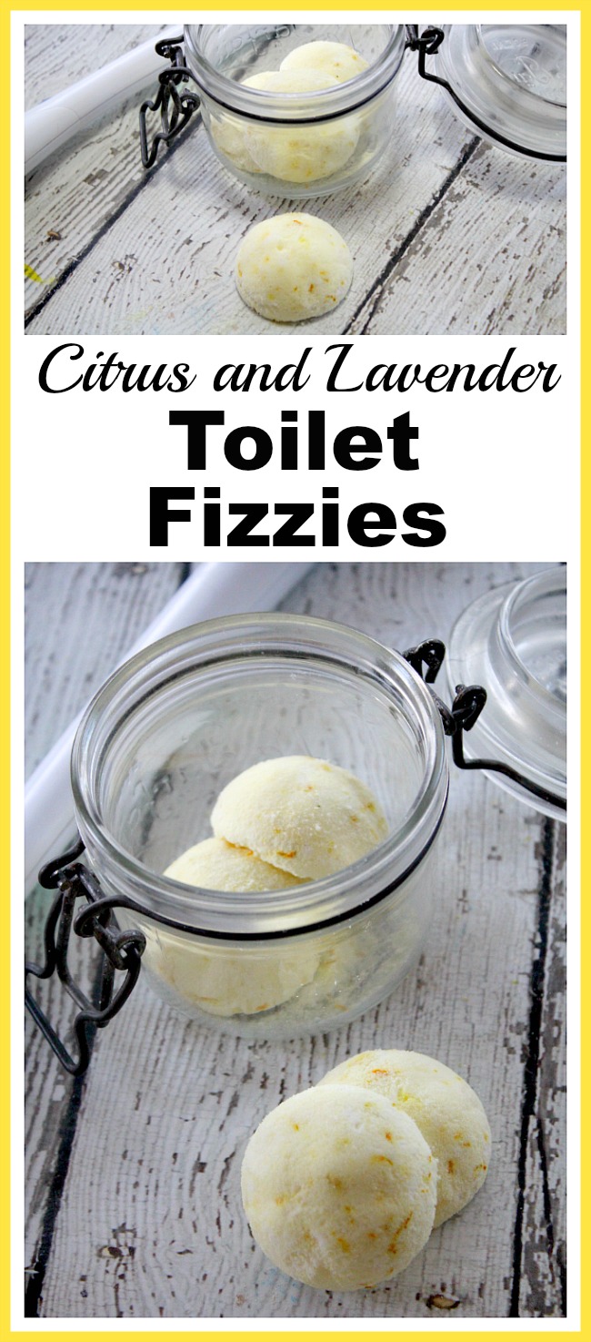 Citrus and Lavender Toilet Fizzies- Make cleaning your bathroom faster and easier with these homemade citrus and lavender toilet fizzies! | homemade toilet cleaner, DIY cleaner, eco-friendly cleaner, all-natural cleaner, natural cleaning, homemade bathroom cleaner
