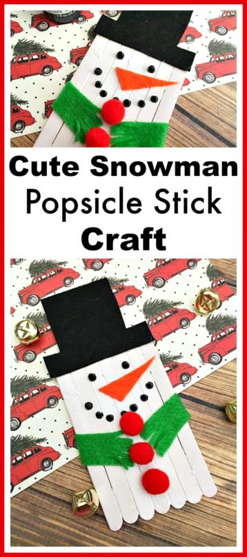 Cute Snowman Popsicle Stick Craft- Winter Kids Activity