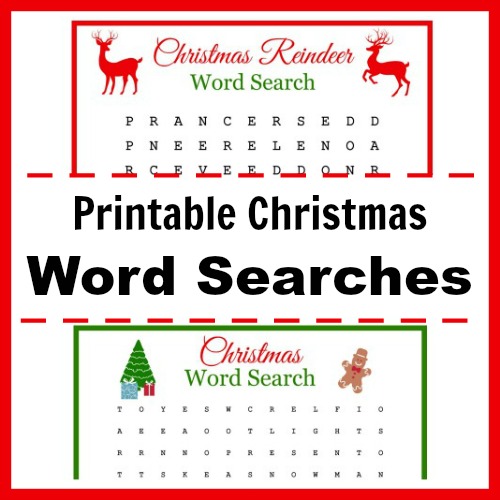 Free Printable Christmas Word Searches for Kids (and Adults!)- Keep your kids busy this Christmas with these fun free printable Christmas word searches! Even adults will enjoy doing these! | kids' activity, Christmas activity, holiday kids' activity