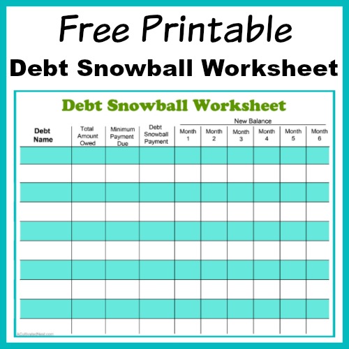 Free Printable Debt Snowball Worksheet- Pay Down Your Debt!