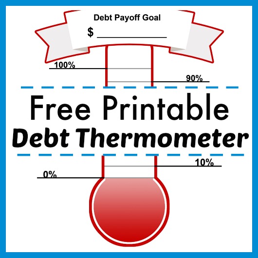 Debt Thermometer PDF- Keep track of your debt repayment and stay motivated with this free printable debt thermometer that lets you see how close you are to a debt free life! | paying off debt, pay off debt, dept payoff motivation