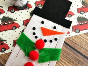 Cute Snowman Popsicle Stick Craft- Winter Kids Activity