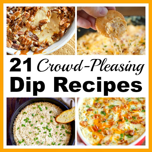 21 Crowd-Pleasing Dip Recipes- Ensure you have a great party by starting it off with one of these crowd-pleasing dip recipes! There are so many to choose from! | appetizers, party food, Super Bowl party, sports party, birthday party