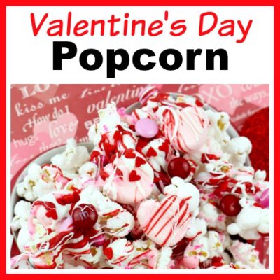 Valentine's Day Chocolate Drizzled Popcorn