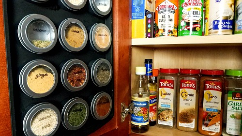 DIY Magnetic Dollar Store Spice Rack