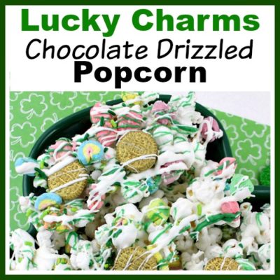 Lucky Charms Chocolate Drizzled Popcorn