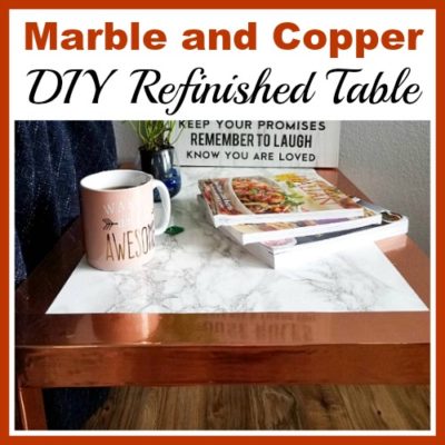 Marble and Copper DIY Refinished Table