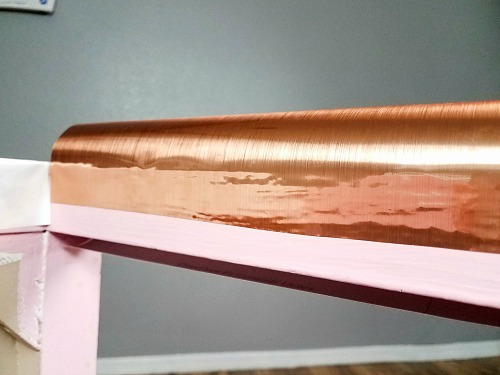 Marble and Copper DIY Refinished Table- You don't have to spend a lot of money, time, or effort to revamp an old table! Here is how I created this marble and copper DIY refinished table! | upcycle, DIY project, furniture makeover, easy DIY, frugal DIY, inexpensive DIY, DIY decor