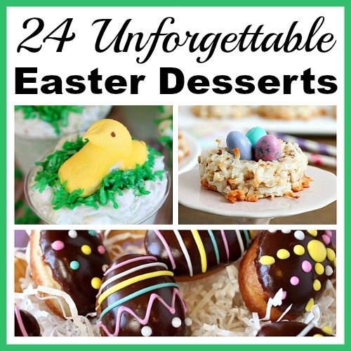 24 Unforgettable Easter Dessert Recipes- Trying to decide on a delicious dessert to serve this Easter? Why not try one (or a few!) of these unforgettable Easter dessert recipes! | food, chick, chicken, bunny, rabbit, nest, eggs, party, treat, cupcakes, brownies, cookies #spring #dessert #recipes #Easter