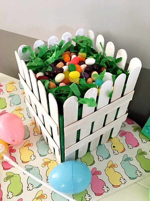 DIY Picket Fence Easter Basket- Easy Easter Gift Basket Craft