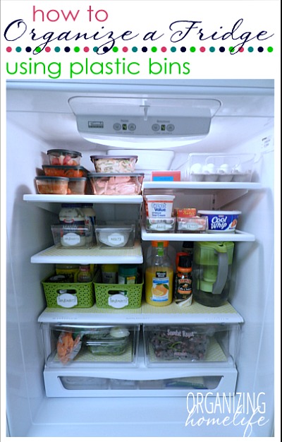 Fridge Organization Using Bins and Mason Jars - Clean and Scentsible