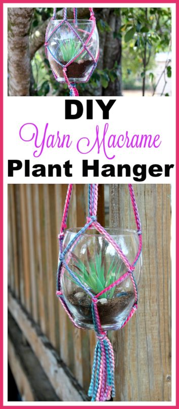 Yarn Macrame Plant Hanger- Makes a Great DIY Gift!