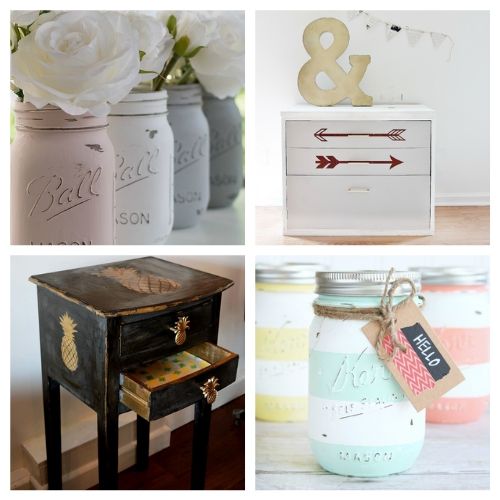 20 Chalk Paint DIY Decor Projects- Chalk paint makes it easy to distress furniture and update your decor. Here are 20 original ways to decorate with chalk paint! | chalk paint furniture makeovers, bright decor, summer decor, frugal DIY project, chalk paint DIY project, #DIY #diyProject #chalkyPaint #decor #ACultivatedNest