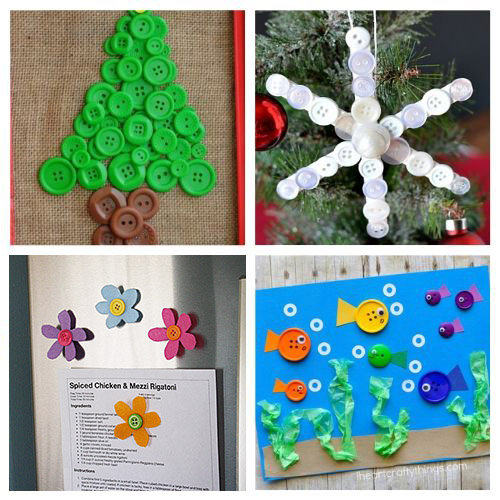 24 Fun Button Crafts for Kids- Easy Crafts for Various Seasons +