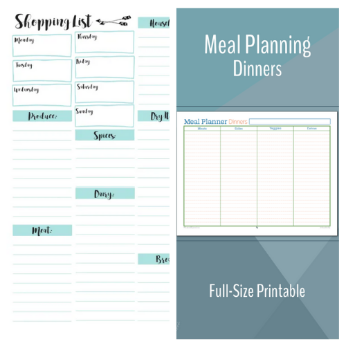 Free Menu Planner Printables- An easy way to get your budget binder set up is with free printable budgeting forms! Here are some great ones to get you started keeping track of your finances! | Living on a budget, frugal living, budget binder, financial printables #waysToSaveMoney #moneySavingTips #budgeting #freePrintables #ACultivatedNest