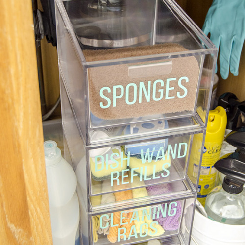Organizing Under Your Kitchen Sink- Tired of it being messy and disorganized underneath your kitchen sink? Then you need to check out these 8 genius under-sink organizing hacks! | kitchen organizing ideas, #organization #organizingTips #kitchenOrganization #homeOrganization #ACultivatedNest